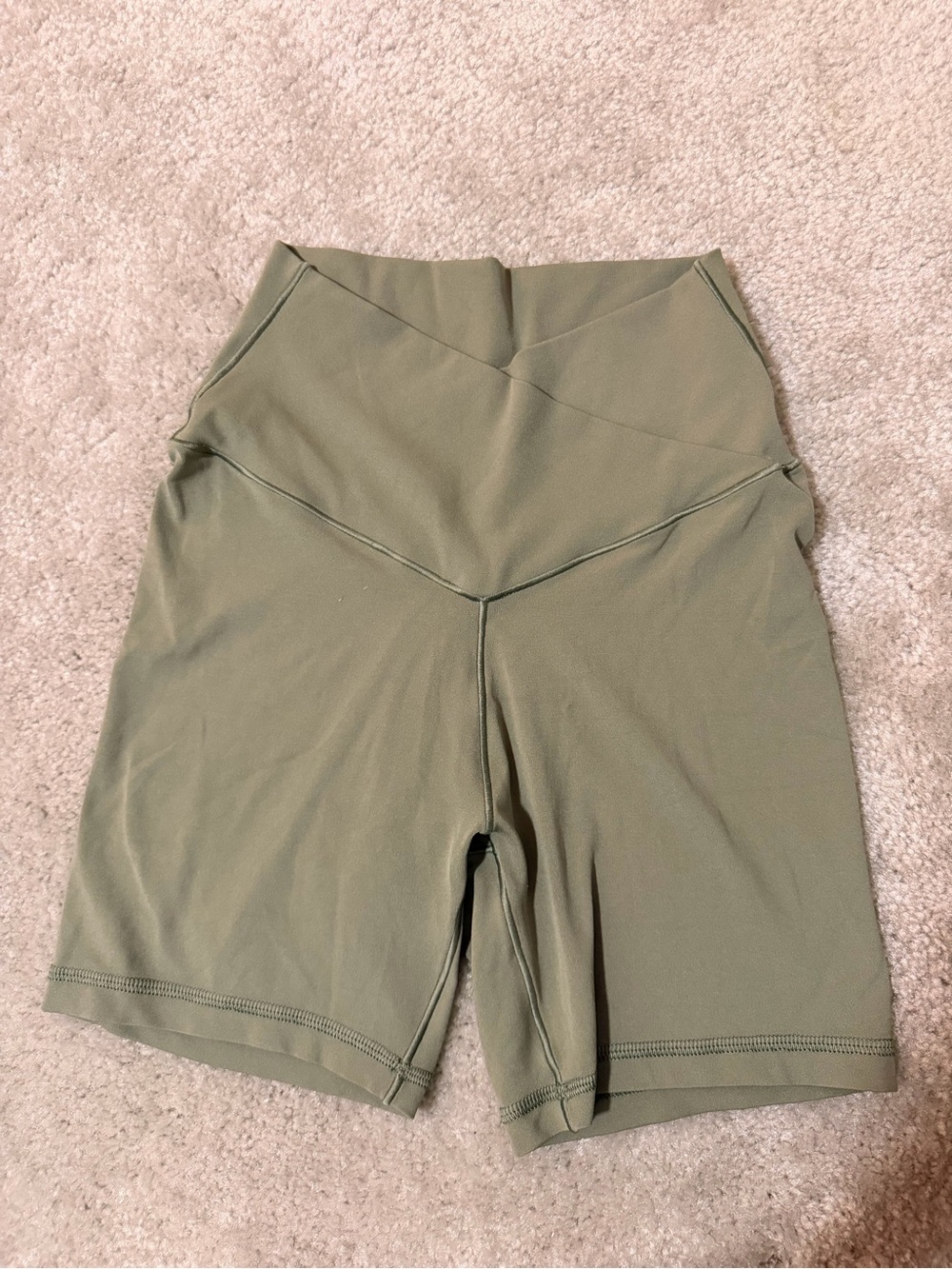 aerie Olive High-Rise Bike Shorts